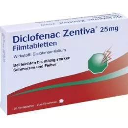 DICLOFENAC Zentiva 25 mg comprimidos revestidos por película, 20 unidades