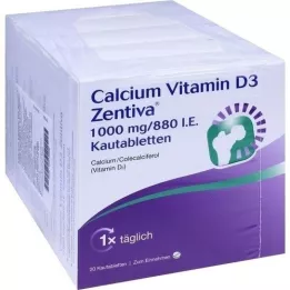 CALCIUM VITAMIN D3 Zentiva 1000 mg/880 U.I. comprimidos para mastigar, 100 unid