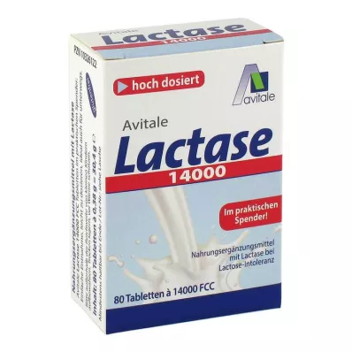 Lactase 14000 FCC comprimidos em dispensador, 80 unid