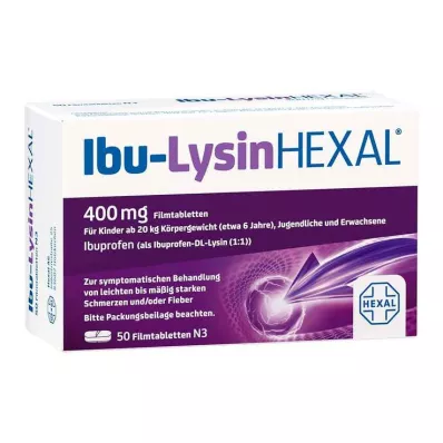 IBU-LYSINHEXAL Comprimidos revestidos por película, 50 unidades IBU-LYSINHEXAL Comprimidos revestidos por película, 50 unidades
