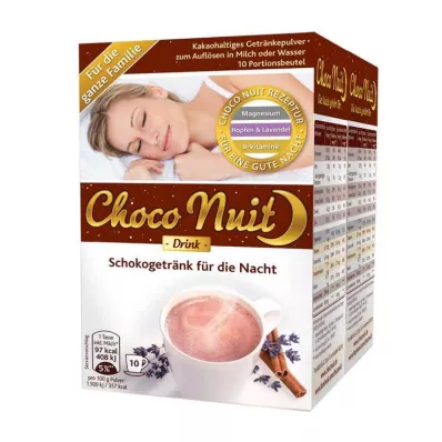 CHOCO NUIT Bebida de chocolate em pó para boa noite, 20 unidades