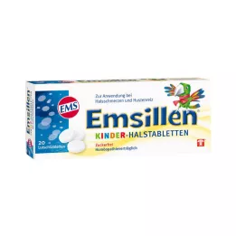 EMSILLEN Pastilhas para a garganta de crianças, baunilha, 20 unidades
