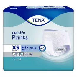 TENA PANTS mais XS calças descartáveis ConfioFit de 50-70 cm, 14 unidades