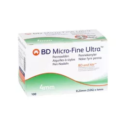 BD MICRO-FINE ULTRA Agulhas para canetas 0,23x4 mm, 100 unidades