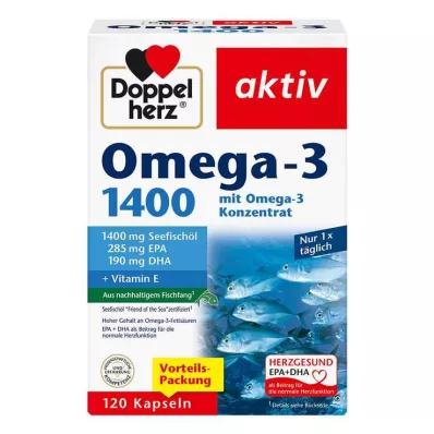 Doppelherz Omega-3 1.400 cápsulas, 120 peças Doppelherz Omega-3 1.400 cápsulas, 120 peças