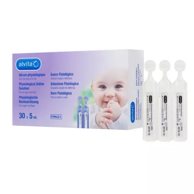 Ampolas de solução salina fisiológica Alvita, 30X5 ml Ampolas de solução salina fisiológica Alvita, 30X5 ml
