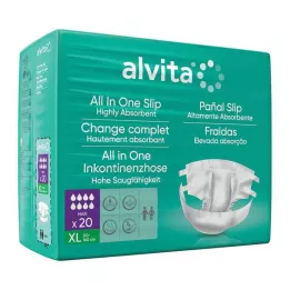 ALVITA Calças para incontinência tudo-em-um maxi xl noite, 20 unidades