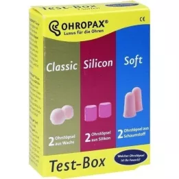 OHROPAX Caixa de teste 3 tipos de tampões para os ouvidos, 3X2 pcs