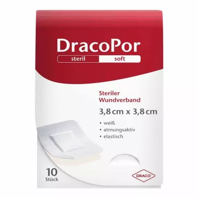 DRACOPOR Pensos para feridas 3,8x3,8 cm estéreis, 10 unid DRACOPOR Pensos para feridas 3,8x3,8 cm estéreis, 10 unid
