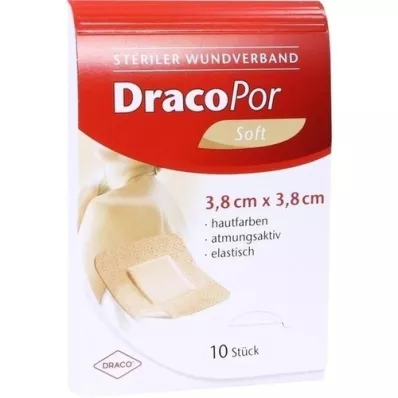 DRACOPOR Penso para feridas 3,8x3,8 cm estéril cor da pele, 10 unidades