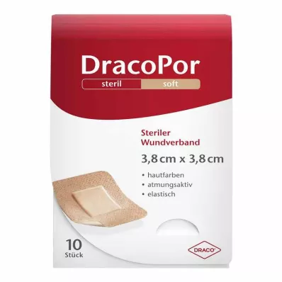 DRACOPOR Penso para feridas 3,8x3,8 cm estéril cor da pele, 10 unidades DRACOPOR Penso para feridas 3,8x3,8 cm estéril cor da pele, 10 unidades