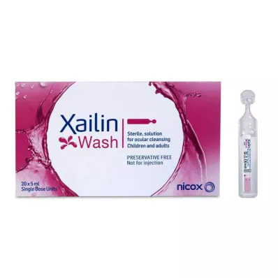 Solução para lavagem ocular Xailin Wash em dose única, 20X5 ml Solução para lavagem ocular Xailin Wash em dose única, 20X5 ml
