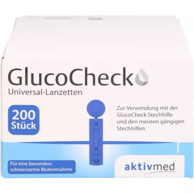 GLUCOCHECK Lancetas universais, 200 unidades