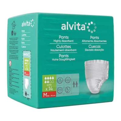 ALVITA Cuecas para incontinência super média, 14 unidades