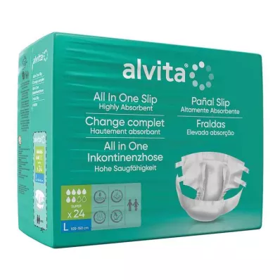 Calças para incontinência Alvita All-in-One dia super grande, 24 unidades Calças para incontinência Alvita All-in-One dia super grande, 24 unidades