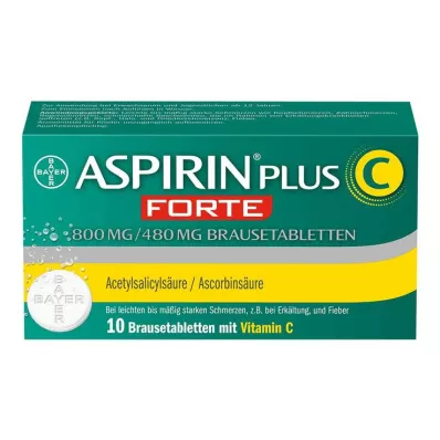 ASPIRIN plus C forte 800 mg/480 mg comprimidos efervescentes, 10 unid