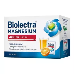 BIOLECTRA Magnésio 400 mg ultra drinking granules laranja, 20 unid
