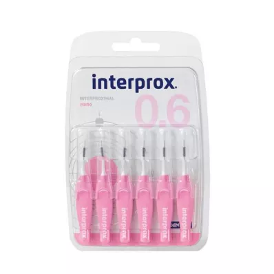 INTERPROX Escova interdental rosa nano em blister, 6 unidades