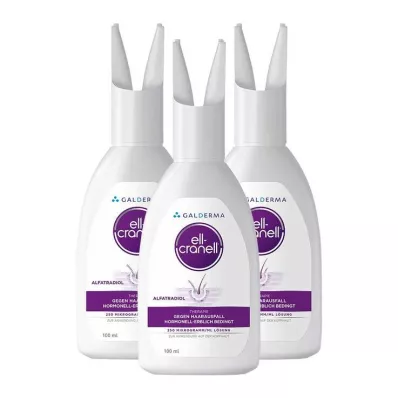 Ell-Cranell para queda de cabelo hereditária hormonal, 3x100 ml