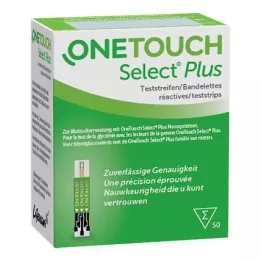 ONE TOUCH Select Plus Tiras-teste de glicose no sangue, 50 unidades