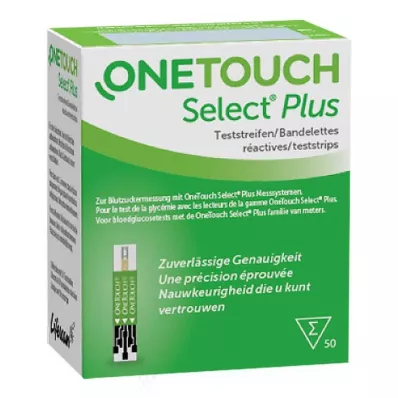 ONE TOUCH Select Plus Tiras-teste de glicose no sangue, 50 unidades ONE TOUCH Select Plus Tiras-teste de glicose no sangue, 50 unidades