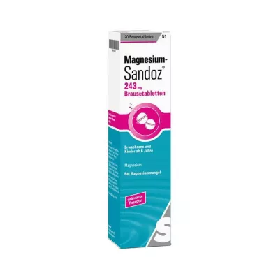 MAGNESIUM SANDOZ Comprimidos efervescentes de 243 mg, 20 unidades MAGNESIUM SANDOZ Comprimidos efervescentes de 243 mg, 20 unidades