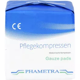 PFLEGEKOMPRESSEN Tecido não tecido 10x10 cm não estéril 4 dobras, 100 unidades