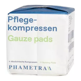 PFLEGEKOMPRESSEN Tecido não tecido 10x10 cm não estéril 4 dobras, 100 unidades