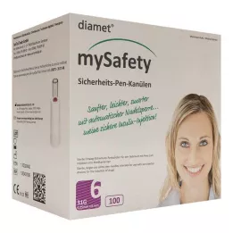 DIAMET mySafety-Pen Kan.31 G 0,25x6 mm, 100 unidades