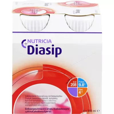 DIASIP Sabor a morango, 4X200 ml