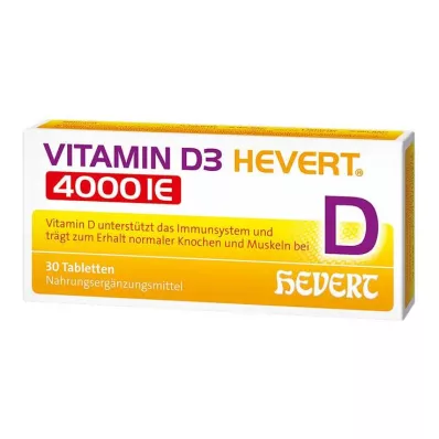 Vitamina D3 Hevert 4.000 UI comprimidos, 30 unidades Vitamina D3 Hevert 4.000 UI comprimidos, 30 unidades
