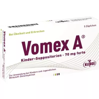 VOMEX A Supositórios pediátricos 70 mg forte, 5 unid