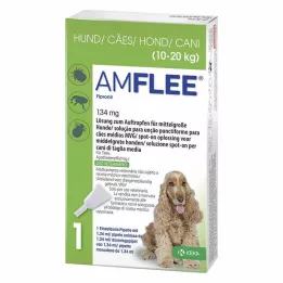 AMFLEE 134 mg solução para unção punctiforme para cães de tamanho médio 10-20kg, 3 peças