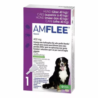 AMFLEE 402 mg solução para unção punctiforme para cães muito grandes 40-60kg, 3 unid