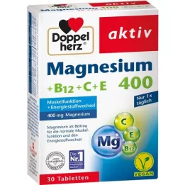 DOPPELHERZ Magnésio 400+B12+C+E Comprimidos, 30 Cápsulas