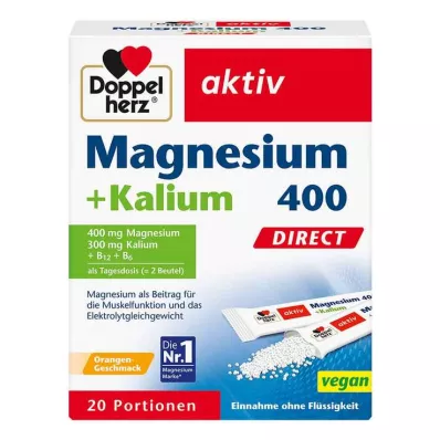 DOPPELHERZ Magnésio+Potássio DIRECT saquetas, 20 unid DOPPELHERZ Magnésio+Potássio DIRECT saquetas, 20 unid
