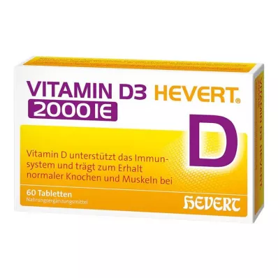 Vitamina D3 Hevert 2.000 UI comprimidos, 60 unidades
