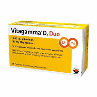 VITAGAMMA D3 Duo 1.000 I.E Vit.D3 150mg Magnes.NEM, 50 unid VITAGAMMA D3 Duo 1.000 I.E Vit.D3 150mg Magnes.NEM, 50 unid