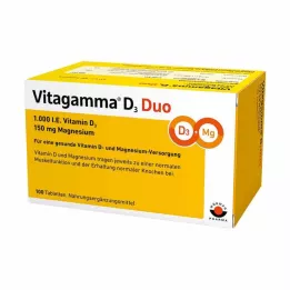 VITAGAMMA D3 Duo 1.000 I.E Vit.D3 150mg Magnes.NEM, 100 unid