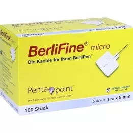 BERLIFINE microagulhas 0,25x8 mm, 100 pcs