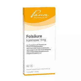 Solução injetável de ácido fólico Injectopas 5 mg, 10 unidades