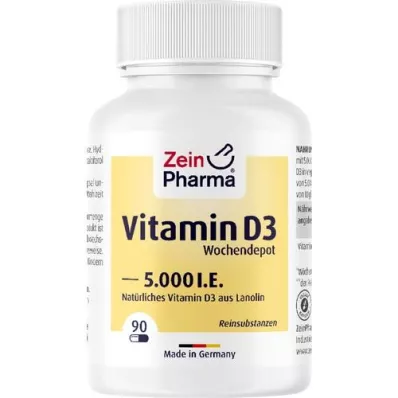 VITAMIN D3 5.000 U.I. cápsulas de depósito semanais, 90 unid