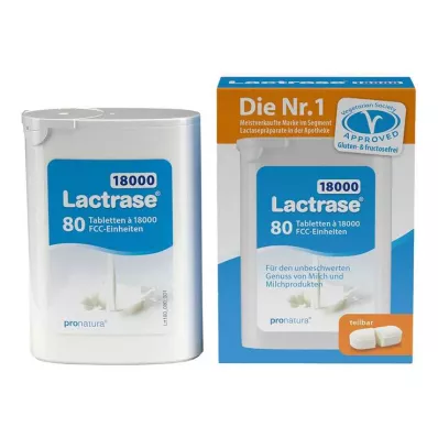 Lactrase 18.000 comprimidos FCC em embalagem dupla dispensadora, 80 unidades Lactrase 18.000 comprimidos FCC em embalagem dupla dispensadora, 80 unidades