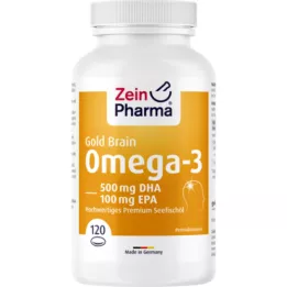 OMEGA-3 Gold Brain DHA 500mg/EPA 100mg Softgelkap, 120 unid
