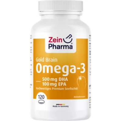 OMEGA-3 Gold Brain DHA 500mg/EPA 100mg Softgelkap, 120 unid