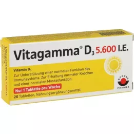 VITAGAMMA D3 5.600 U.I. Vitamina D3 NEM Comprimidos, 20 unid