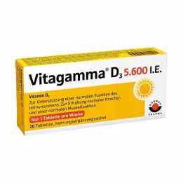 Vitagamma D3 5.600 UIVitamina D3 NEM comprimidos, 20 unidades