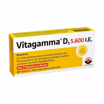VITAGAMMA D3 5.600 U.I. Vitamina D3 NEM Comprimidos, 20 unid VITAGAMMA D3 5.600 U.I. Vitamina D3 NEM Comprimidos, 20 unid
