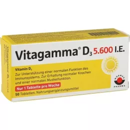VITAGAMMA D3 5.600 U.I. Vitamina D3 NEM Comprimidos, 50 unid