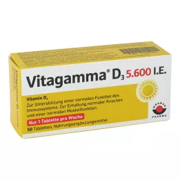 VITAGAMMA D3 5.600 U.I. Vitamina D3 NEM Comprimidos, 50 unid